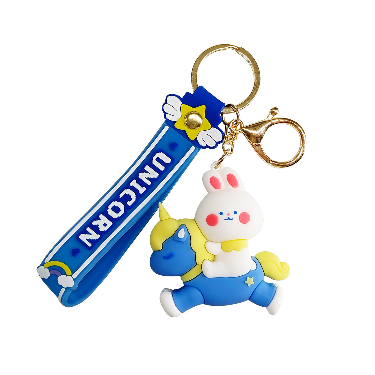 Wholesale Epoxy Pegasus Bunny Car Keychain